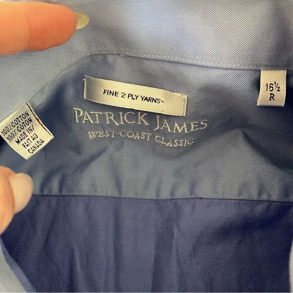 PATRICK JAMES Blue Button Down Shirt - Picture 10 of 10